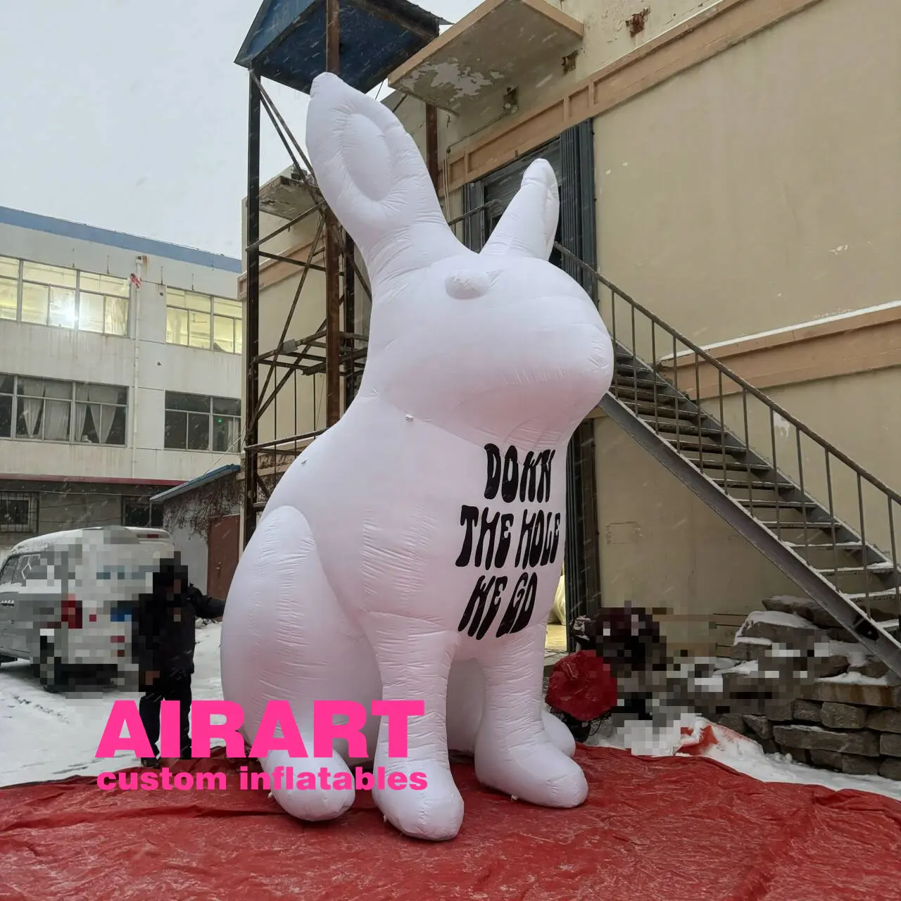 Coniglio bianco gonfiabile gigante pubblicità colore coniglio animale per la vendita