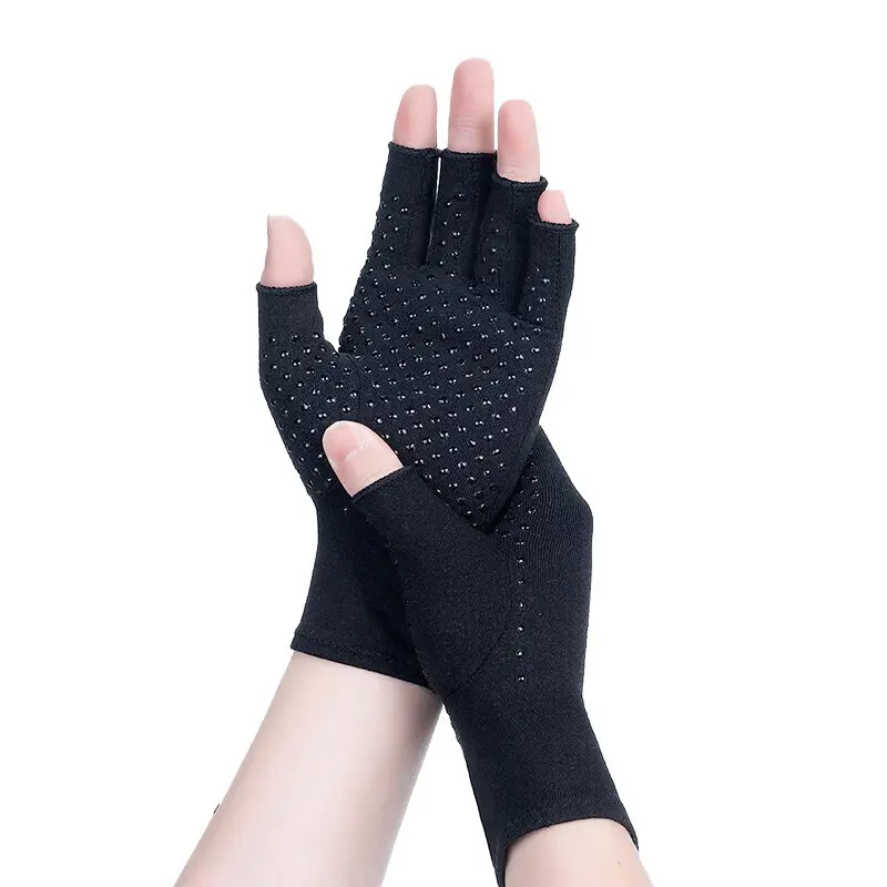 Medio dedo agarre montar Anti artritis reumatoide compresión mano terapia Spandex guantes para aliviar el dolor