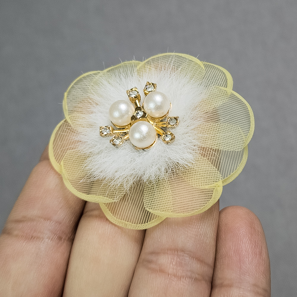 Yellow-29-turmeric-nsj5-5cm plush diamond flower