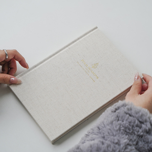 Logo personalizzato stampa semplice lino copertina rigida diario A5 Binder stagione diario quaderno - Product Image 1