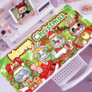Labubu Merry Christmas Series Mouse Pad Non-Slip Rubber Edege Large Office <strong>Keyboard</strong> Cute Home <strong>Computer</strong> Desk Mat Festival Present - Product Image 1
