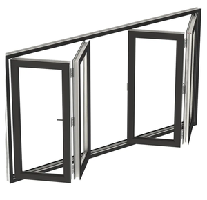 Extrem feiner Rahmen Aluminium-Klapp fenster aus gehärtetem Glas Schiebe-Stil mit festem Stil Französisches Design Villen Wärme isolation funktion - Product Image 1