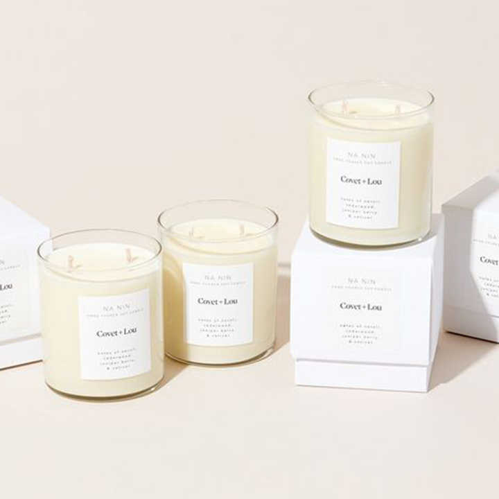 AIKUN Custom Private Label Luxury Home Decor Scented Soy Wax Candle With Clear Glass Jar and Gift Box