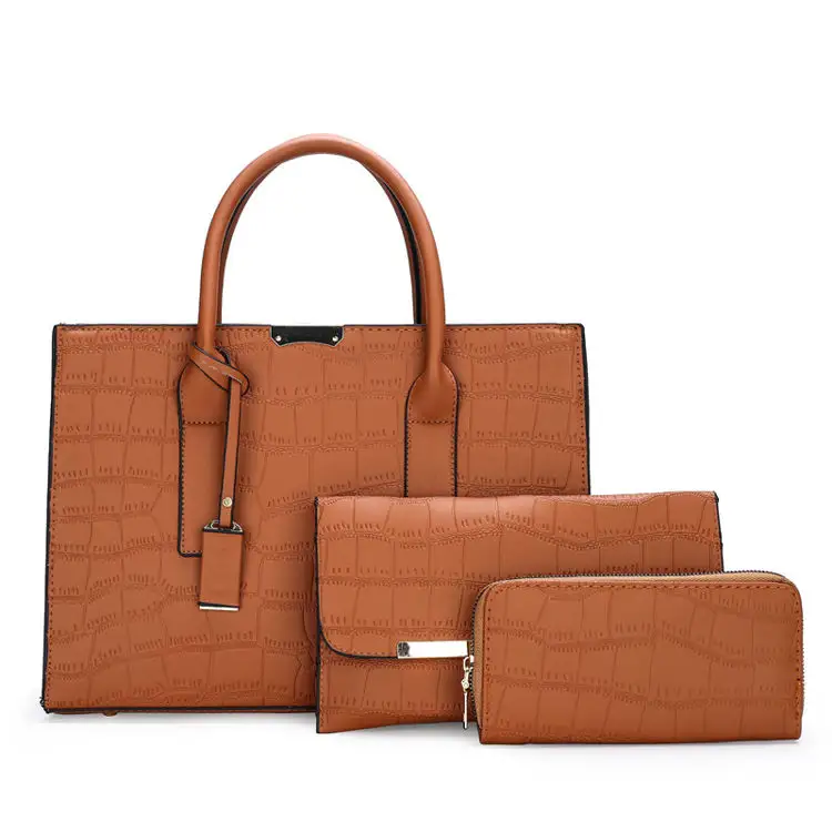3 adet toptan timsah çapraz vücut çanta kesesi Femme De Luxe çanta bayan çanta çanta seti