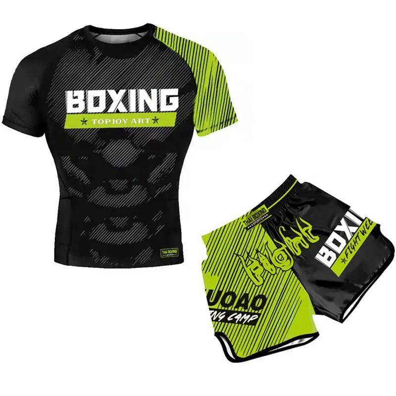 Logotipo personalizado Sparring Unisex niños adultos Muay Thai Shorts MMA Set Competición Entrenamiento Combate Desgaste Traje DE BOXEO