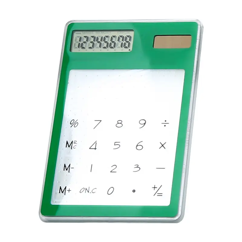 Calculadora transparente creativa ordenador Solar estudiante portátil táctil Mini Calculadora de tarjeta Linda