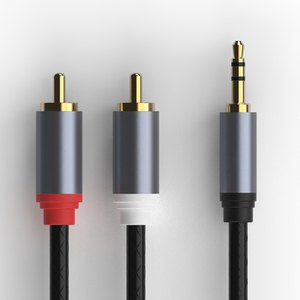 HiFi 3.5毫米插孔至2RCA Y电缆立体声辅助至RCA单声道适配器线，用于扬声器汽车DVD平板电脑放大器音乐播放器 - Product Image 2