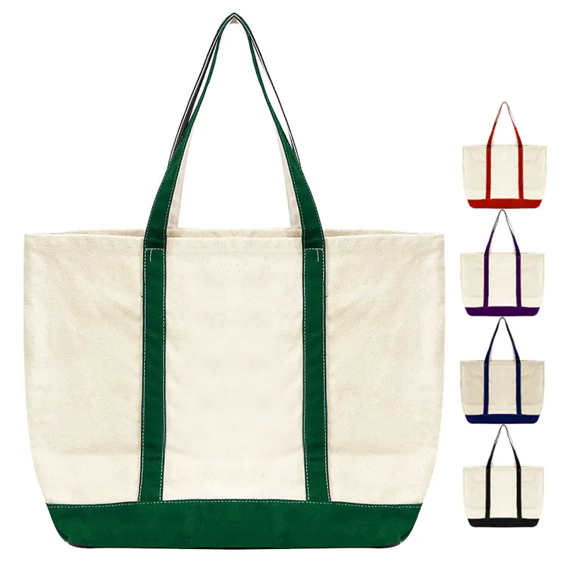 Bolsa de compras de lona al por mayor bolsa de lona de utilidad bolsa de playa bolsa de lona grande de algodón con la parte superior abierta