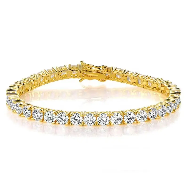 Personnalisé 9K 14K 18K or hpht cvd Lab cultivé bijoux en diamant laboratoire classique créé bracelet de tennis en diamant