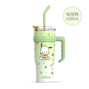 Sıcak satış 40oz 1200ml Kawaii Anime melodi Kitty kedi taşınabilir buz ve sıcak su bardağı Tumbler kolu ve saman ile