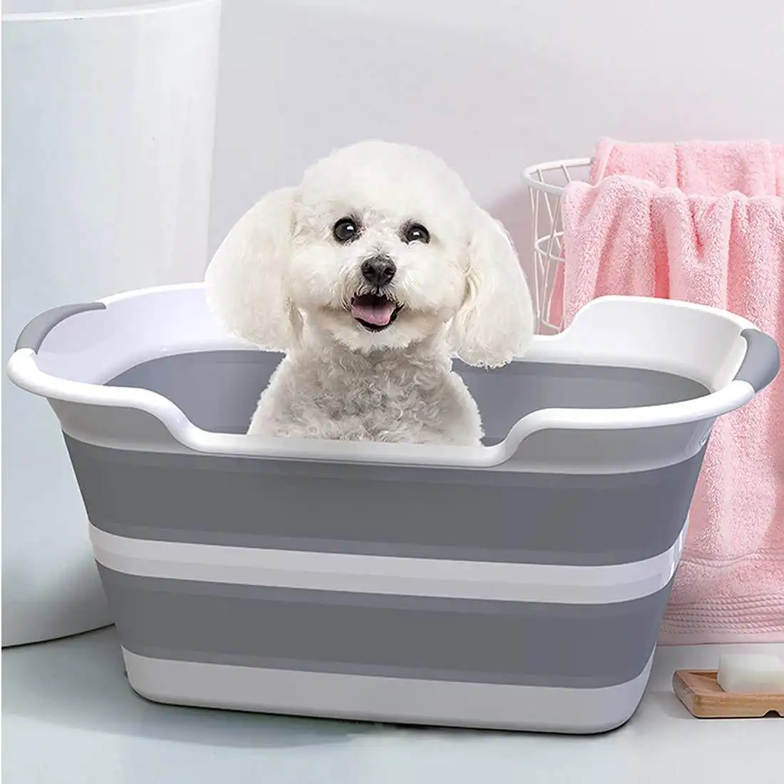 접이식 욕조 목욕 휴대용 실내 야외 욕조 다기능 접이식 애완 동물 욕조 배수 구멍