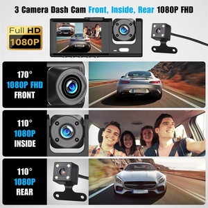 Cámara de salpicadero universal, cámara de salpicadero doble delantera y trasera de coche de 360 grados con pantalla LCD, grabadora de conducción para Monitor de estacionamiento