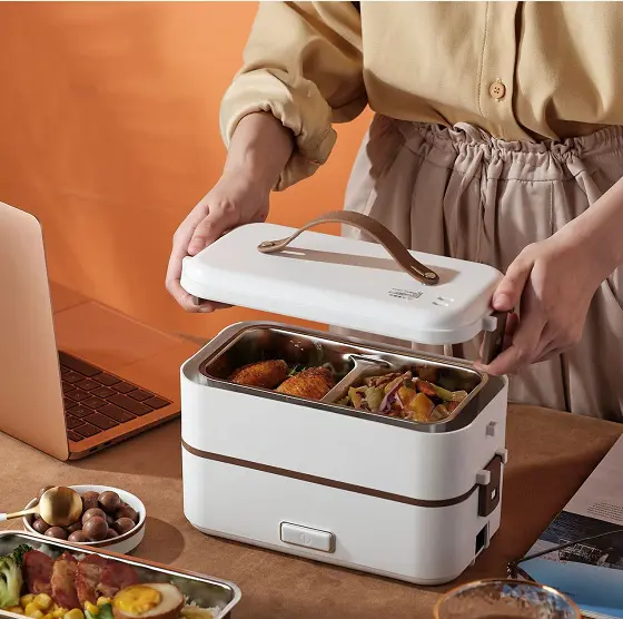 Electronic Lunch Box 1/2/3 Layers Self Heating Lunchbox Bento Box Stacking Portable Multifunction Lunchbox Stainless Steel