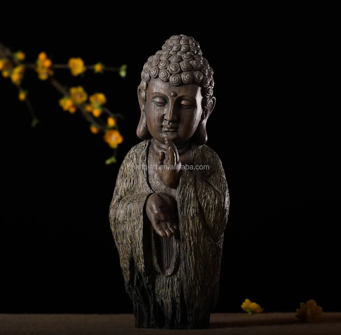 Hot Sale Chinese Zen Kleine Buddha Kopf Statuen Künstliche handgemachte lebensechte Stein Figur Modelle Innendekoration Ornament