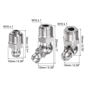 Factory Direct Sales 304 Stainless Steel Straight and <strong>Angled</strong> <strong>Grease</strong> Fitting M10x1mm Metric Thread Hydraulic <strong>Grease</strong> <strong>Nipple</strong>