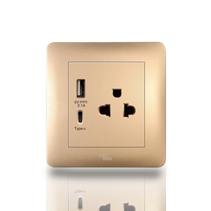 ARTDNA 16a 250v יורו אמריקאי פנמה שקע זכוכית קיר רב תכליתי עם טעינת <span class=keywords><strong>USB</strong></span> מסוג A+C