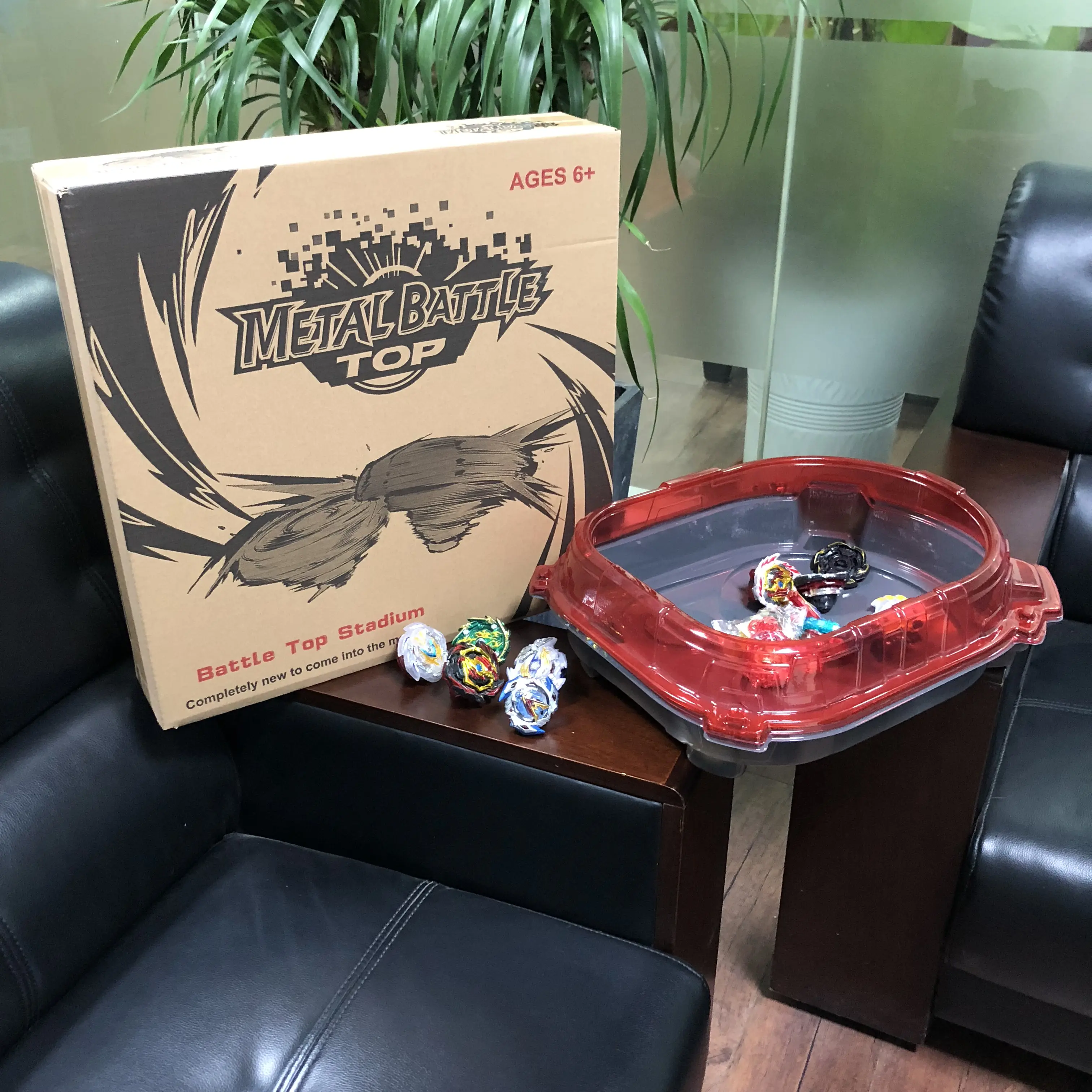 Mainan teratas berputar logam Set Slingshock Burst-atasan peluncur stadion-permainan mainan anak-anak Beyblade Burst