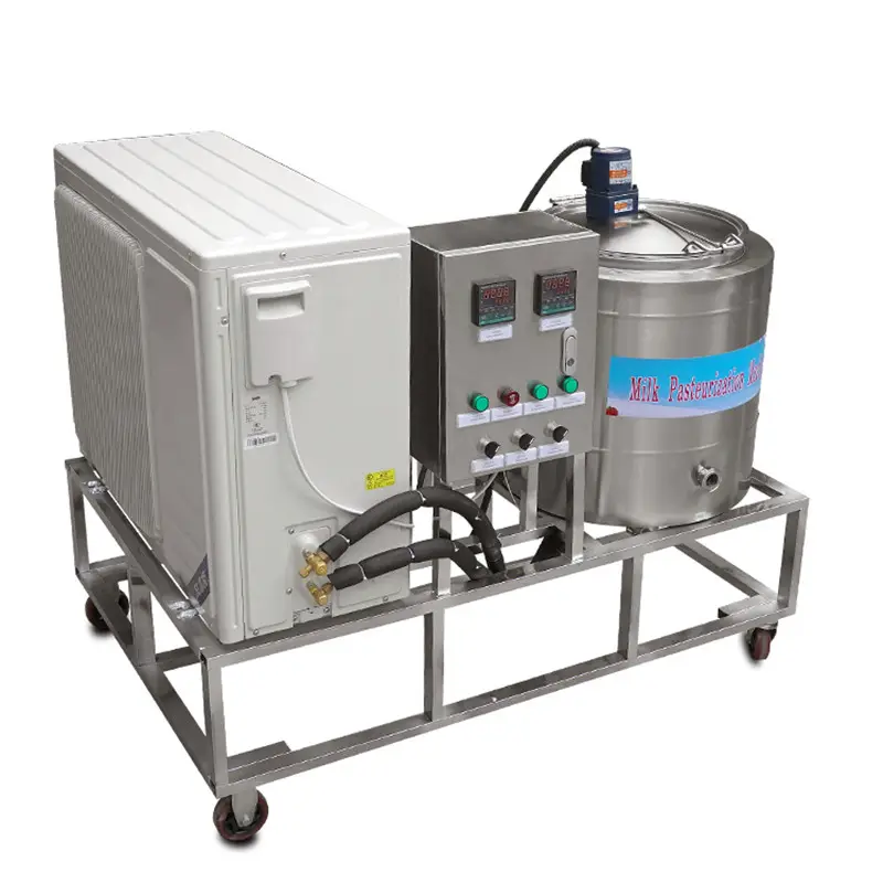 저렴한 가격 스테인레스 스틸 우유 주스 냉각 및 압축기가있는 맥주 저온 살균기 새로운 저온 살균 기계 주스 탱크 중국