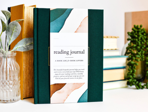 LABON Customizable Gold Logo Linen Fabric Hardcover Eco <strong>Notebooks</strong> Green Cover Planner A5 Reading <strong>Log</strong> Journal for Book Lover - Product Image 2