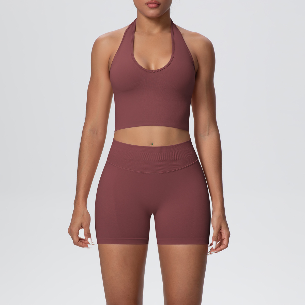 Brown bra+shorts