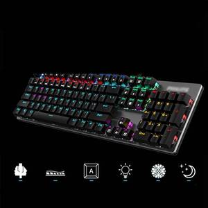 Spk8404-Teclado mecánico Real con cable, 104 teclas, luz mixta Rgb, retroiluminado, juego de teclado de ordenador - Product Image 2