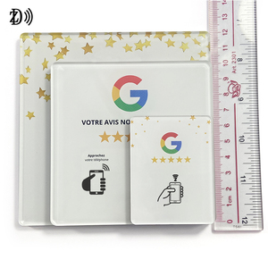 Logotipo de código QR personalizado de alta calidad NFC programable plexiglás Google Review Sticker Tag Revise Us en Google - Product Image 1