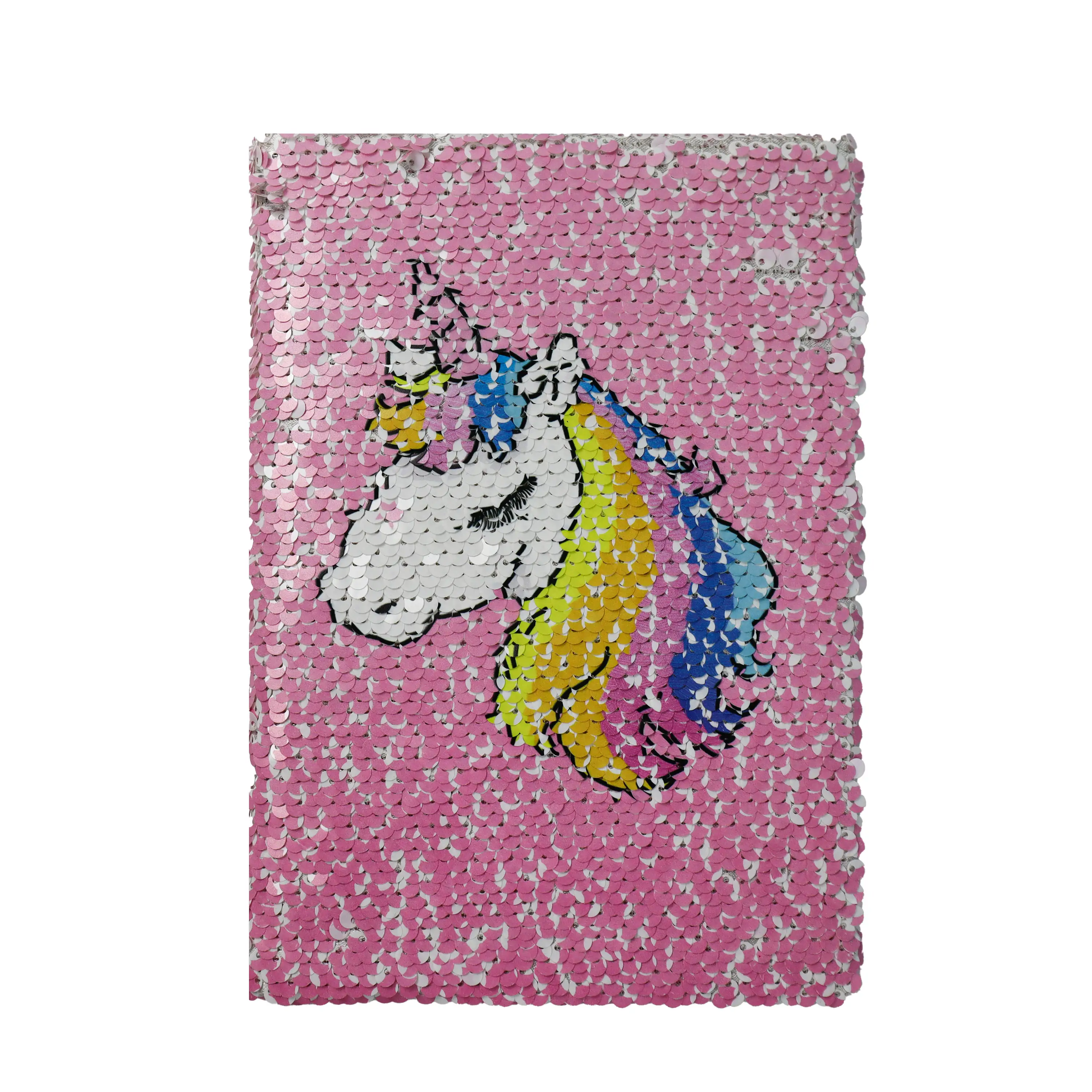 Gran oferta, cubierta de papelería escolar, diseño personalizado, planificador diario, organizador de diario, cuaderno de unicornio con lentejuelas brillantes