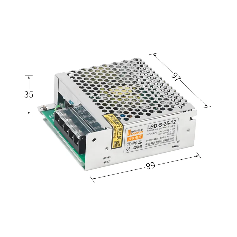 LANBOO S Series Industrial-Grade thin Power Supply Available in 25/35/75/120/150/350/400/600/800W 12V/24V Safe and Reliable