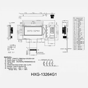 13264 grafico lcd schermo di visualizzazione dello schermo lcd da 2.4 pollici 4 pulsante con driver IC ST7567 I2C RS232 interfaccia USB 20 pin del connettore FFC - Product Image 5