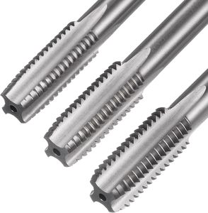 High Speed Steel Hand Threading Tapping Tool <strong>Kit</strong> 3pcs Hand Tap Set <strong>Taper</strong>/Plug/Bottom Straight Flute Thread Screw Taps - Product Image 2