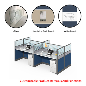 4工作站隔间现代办公桌呼叫中心办公隔间模块化办公桌 - Product Image 5