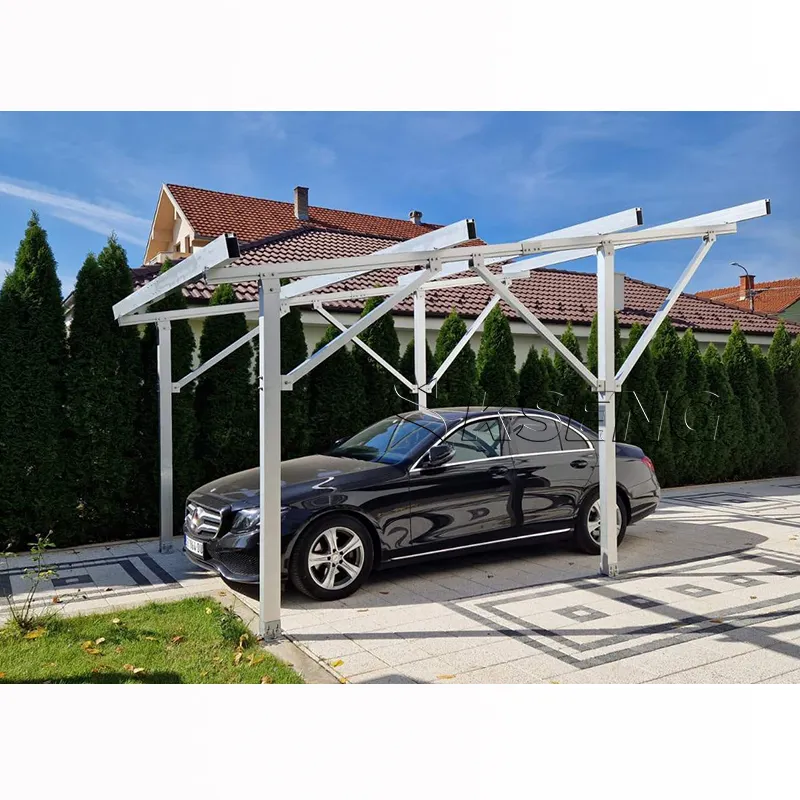 Neues Design Aluminium Solar Car Port mit Boden anwendung Carport Park regals truktur Solar panel Carport Montages ystem