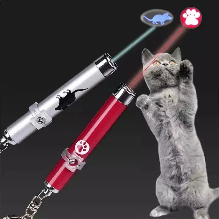 Funny Pet LED Laser pen Toy Cat Laser Toy Cat Pointer Light Pen Interactive With Bright Animation Mouse Shadow Small Animal Toys