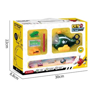 Bán Buôn Văn Phòng Phẩm Đồ Chơi Phim Hoạt Hình Văn Phòng Phẩm Bộ Quà Tặng Học Tập Công Cụ Máy Bay Bút Chì Mài Băng Đo Stapler Bút Chì Tẩy - Product Image 1