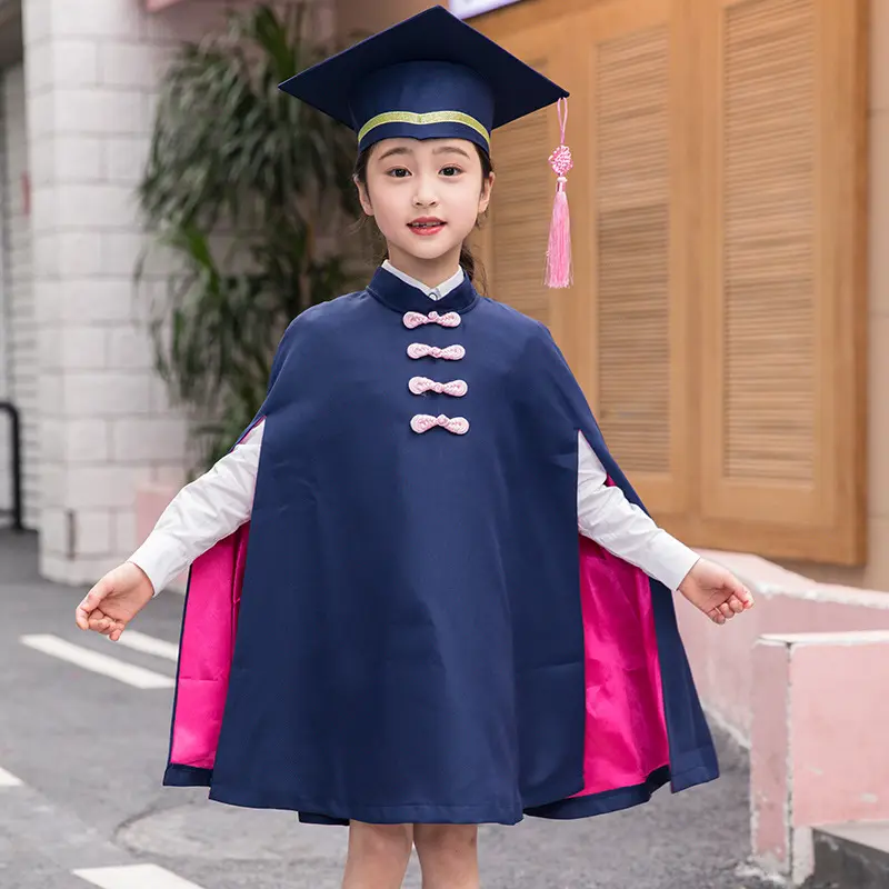 Gaun kelulusan sekolah dasar taman kanak-kanak gaun anak-anak kelulusan foto 2 set pakaian dan topi