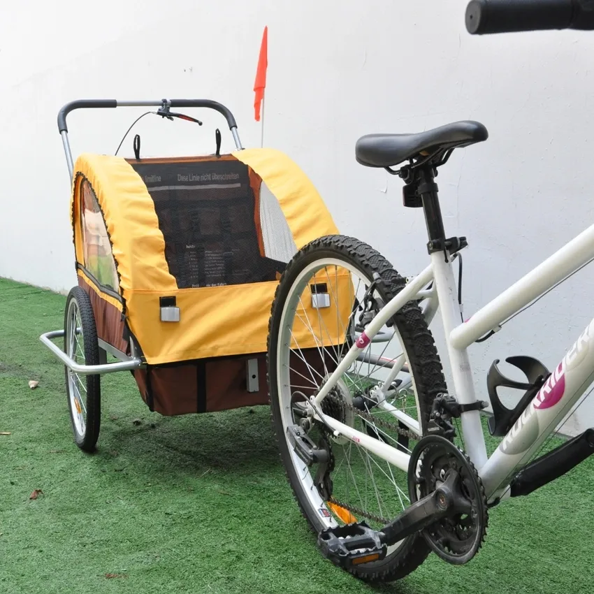 Bicicleta doble plegable para bicicleta de bebé con niños, accesorios de remolque para perros, cochecito para niños