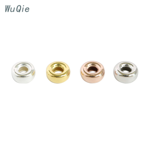 Wuqie סיטונאי 3-7 MM כסף 925 חלק צמיג צורת כסף חרוזים להדפסה