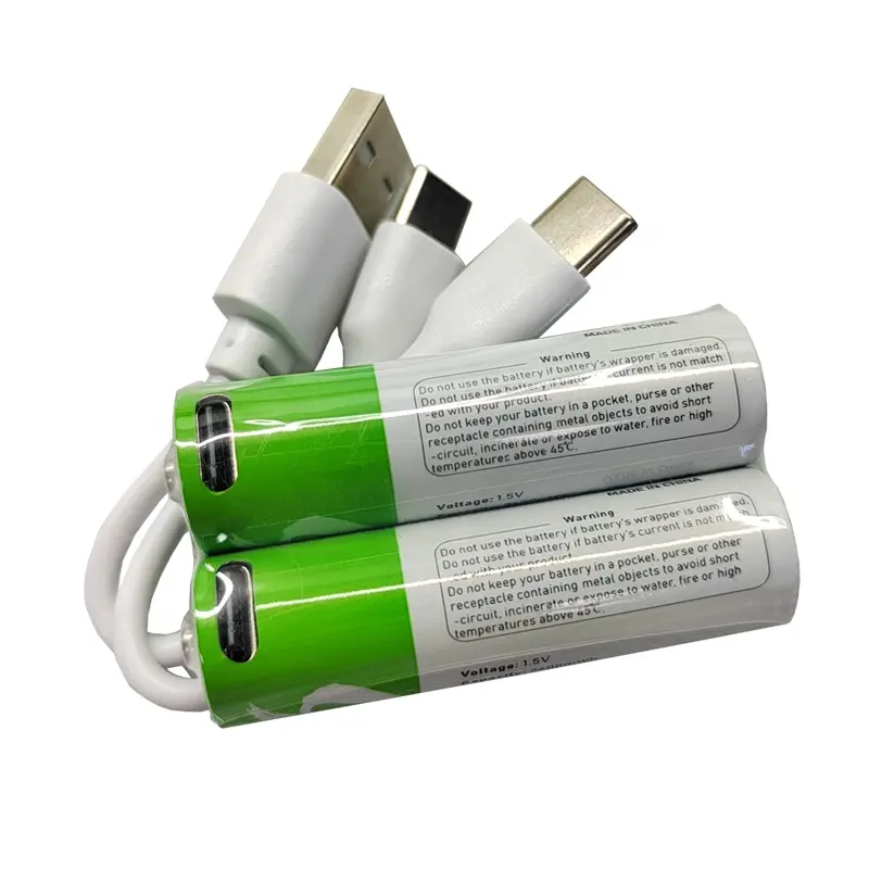 Hot sell aa batteries rechargeable 1.5v with charger type-C usb lithium battery bulb usb rechargeable battery