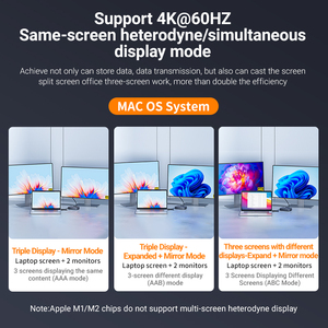 Acasis 6-in-<strong>1</strong> 40Gbps M.2 NVME SSD <strong>Enclosure</strong> &amp; Docking Station DP 8K60Hz Compatible With Thunderbolt 3/4