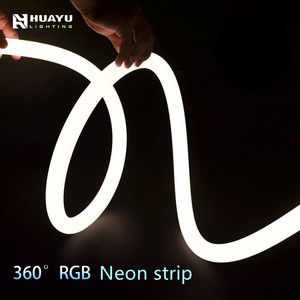Silicone 360 Degree Emitting RGB Strip Diameter 25mm High Bright SMD2835 Waterproof IP67 DC24V/12V Flex <strong>Led</strong> Neon Lighting - Product Image 1