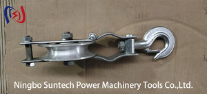 Aluminium <strong>Single</strong> Nylon Sheave Pulley <strong>Block</strong> Durable <strong>Stringing</strong> Roller Pulling Cable Overhead Electric Power Tools OEM Construction - Product Image 3