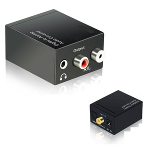 Coaxial óptico Digital a analógico, convertidor de audio R/L RCA de 3,5mm con cable de carga usb y cable óptico