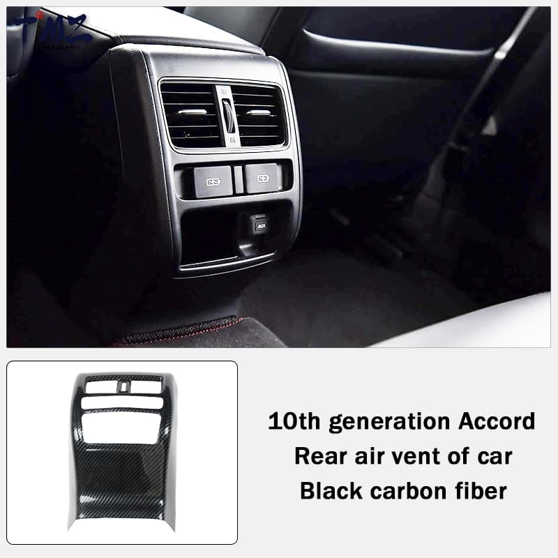 Ventilación trasera de fibra de carbono negra para coche, 1 pieza