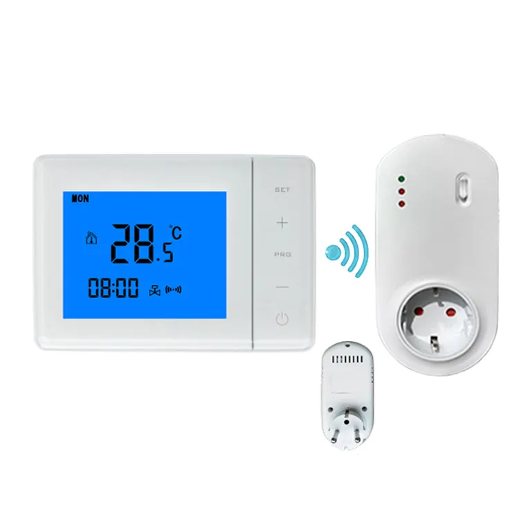 Sistema di riscaldamento Wireless fai-da-te facile con Touch Screen LCD termostato radiante per riscaldamento a pavimento con ricevitore presa di corrente