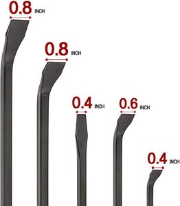 5ピース8121824インチストライクハンドルプルこじ開けリフティングスクレイピングクローバー鍛造アングルチップスチールヘビーデューティープライバーセット - Product Image 3