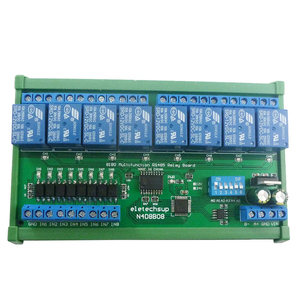 DC 12V 24V 8 ingresso isolato e 8 uscite DIN35 C45 Rail Box UART RS485 modulo relè Modbus RTU scheda di comando
