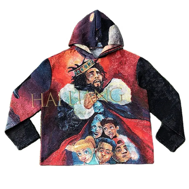 Streetwear erkek goblen Hoodies ağır ağırlık artı boyutu erkek giyim dokuma battaniye hiçbir dize tapehoohoodi erkekler