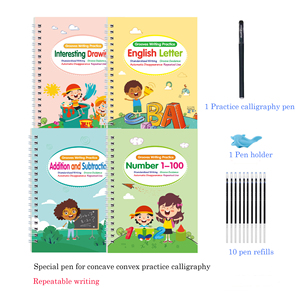 Set di calligrafia Groove di scrittura ripetibile nuovo Copybook con scanalature per bambini che scrivono a mano libri di calligrafia pratica libri educativi - Product Image 1