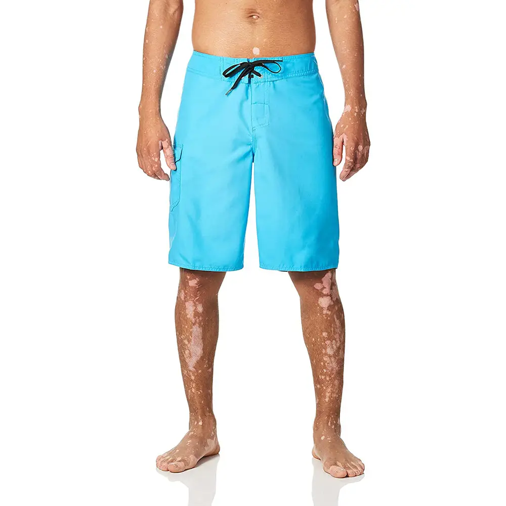 Pantalones cortos de playa para hombre, Bermudas cortas de tela personalizada con bolsillos, trajes de baño informales