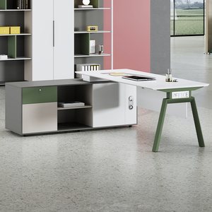 Colorido MFC multifuncional moderno Gerente de Oficina mesa de escritorio en forma de L madera ejecutivo CEO Boss Escritorio de oficina - Product Image 2